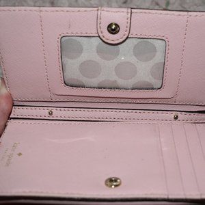 Pink Kate Spade Leather Wallet (with purse strap)